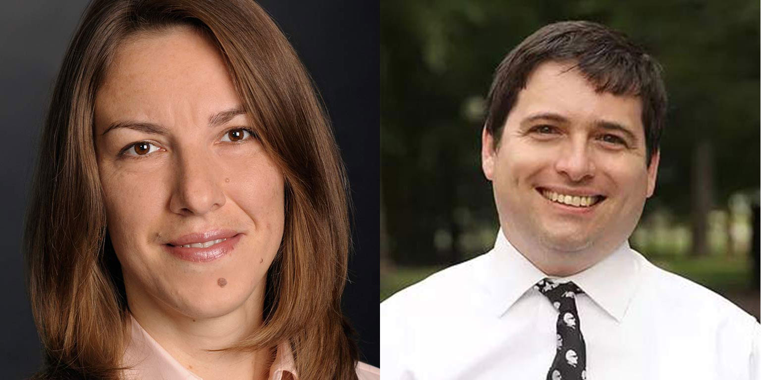 Profile photos of new faculty members Nastassia Krukava and Nick Snow